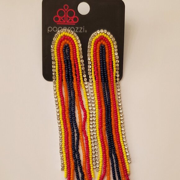 Paparazzi Beaded Rainbow-like Post Earrings - Picture 2 of 3